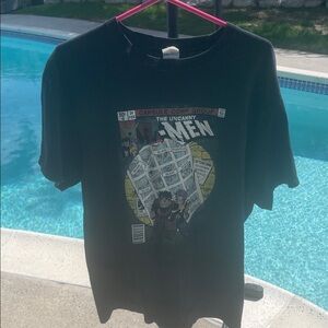 Black Graphic Tee with Comic Design | Anime meets X-Men